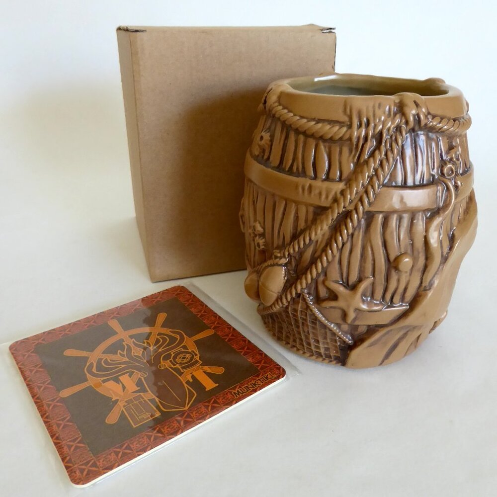 NEW 2019 MUNKTIKI DEBRIS RUM BARREL DARK BROWN CERAMIC TIKI MUG